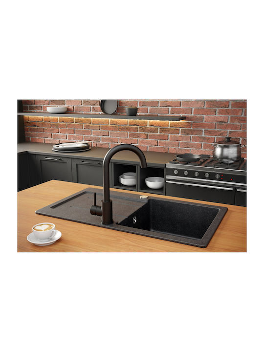 GraniteQ Drop-In Chiuvetă Inox L77xW44cm Negru