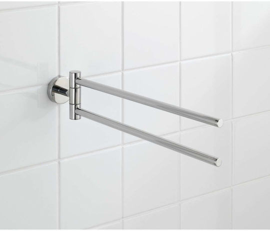 Wenko Поставка За Дрехи За Банята Двойна 43x5.5см Inox Сребрист