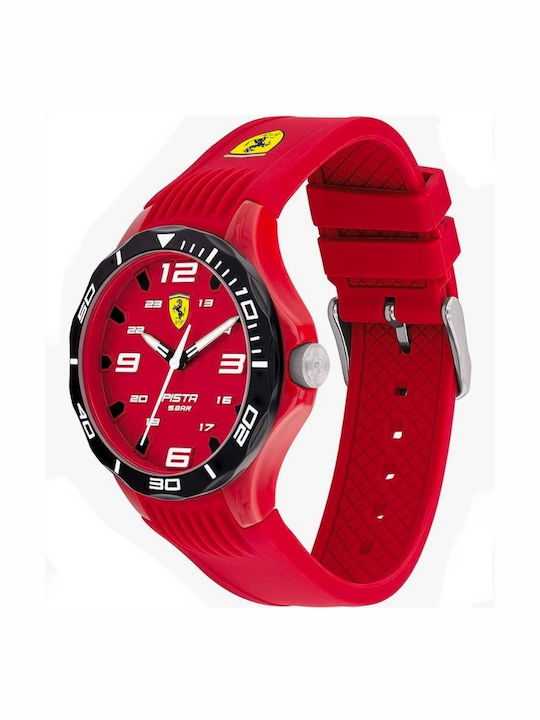 Ferrari Pista Ceas Bărbătesc 36mm Baterie cu Roșu Curea din Cauciuc