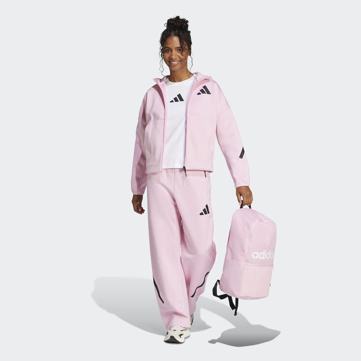 adidas Z.N.E. FZ Jachetă hanorac pentru femei Cu glugă Roz JC5393