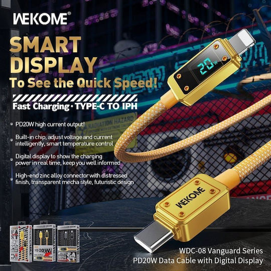 WK USB-C to Lightning Cable Κίτρινο 1m