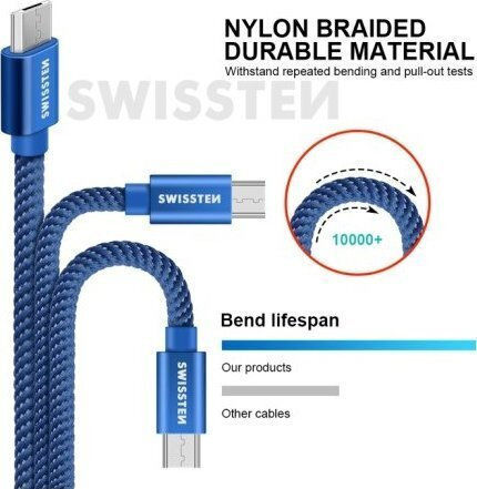 Swissten USB-A to Lightning Cable Blue 1.2m (71523208)