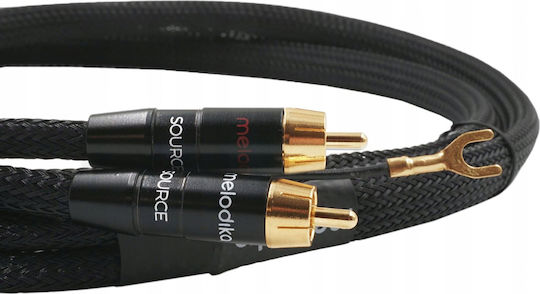 Melodika Кабел 2x RCA мъжки - 2x RCA мъжки 2.5м MDPHD25