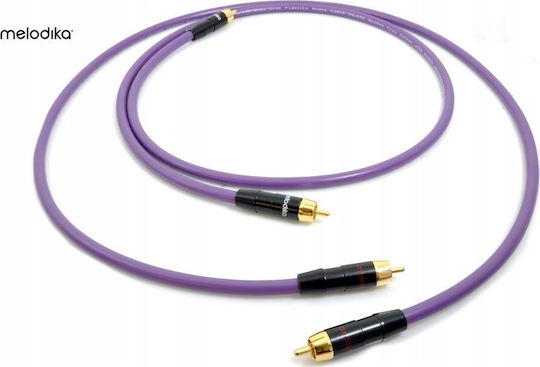 Melodika Кабел 2x RCA мъжки - 2x RCA мъжки 12м MD2R120