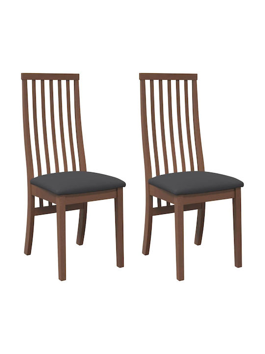 Dining Room Wooden Chair Coffee 41x48.5x101cm 2pcs