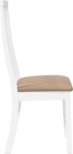 Scaune Sala de mese Lemn Alb 2buc 41x48.5x101buc