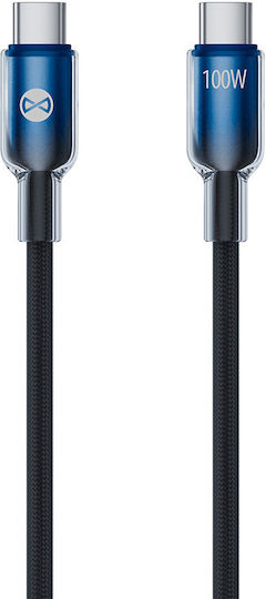 Forever USB 2.0 Cable USB-C Male - USB-C 100W PD Black 1m