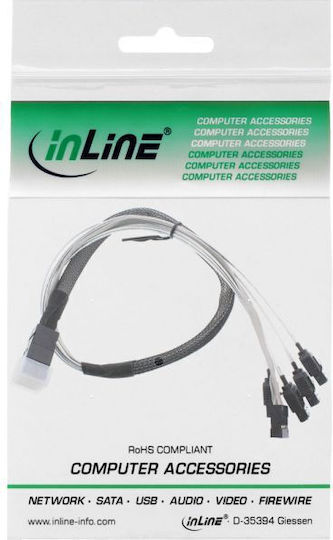 InLine Mini SAS - Mini SAS Cable 100cm Γκρι (27630B)