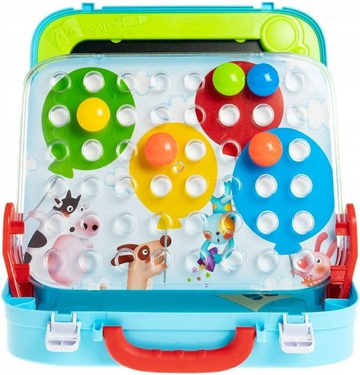 Tablă de Pictură Tip Valiză Mozaic 2 în 1 cu Roți Diverse Accesorii Multicolor