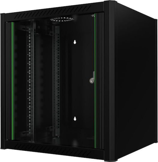 Lanview Монтиран на стена Рак кабинет 12U 60x56x64.5см Черен