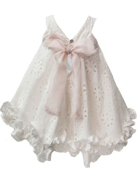 Children's Dress Sleeveless Set with Accessories Ecru