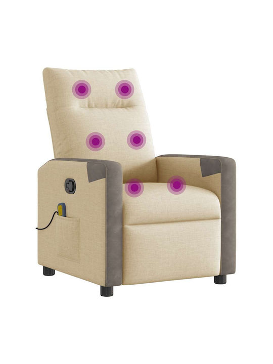 Relax Armchair Massage with Footstool Cream 50x54x100cm