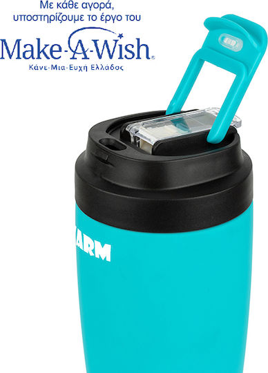 Nava "we Care" Glass Thermos Stainless Steel 500ml Turquoise with Straw