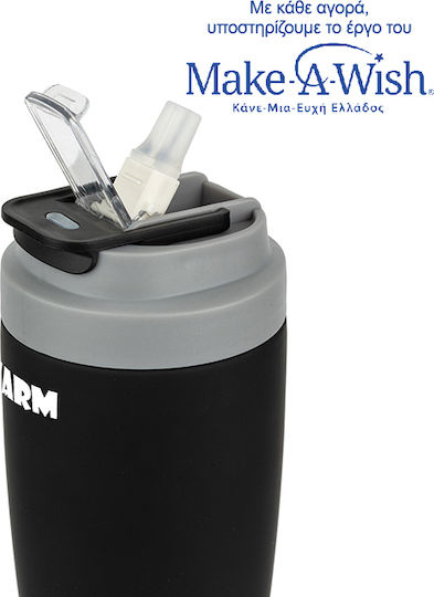 Nava "we Care" Glas Thermosflasche Rostfreier Stahl 500ml Black mit Stroh