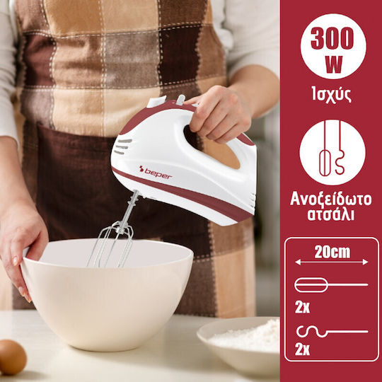 Beper Hand Mixer 300W White