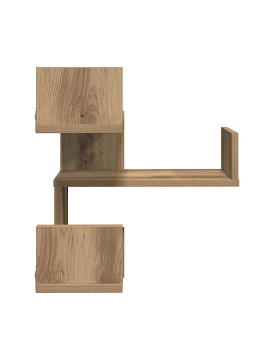 Corner Brown Wall Shelves (2 Pieces) 40x40x49.5cm
