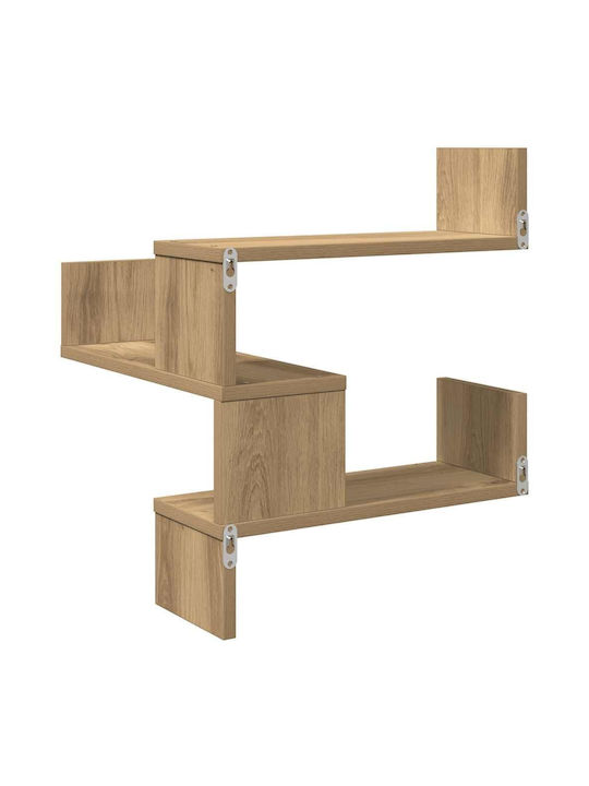 Corner Brown Wall Shelves (2 Pieces) 40x40x49.5cm