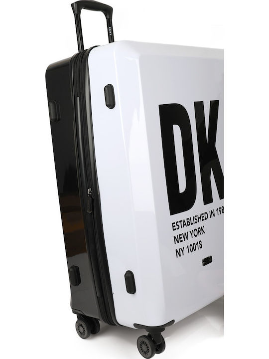 DKNY Valiză De Călătorie Medie Tough Albă/Neagră Cu 4 Roți