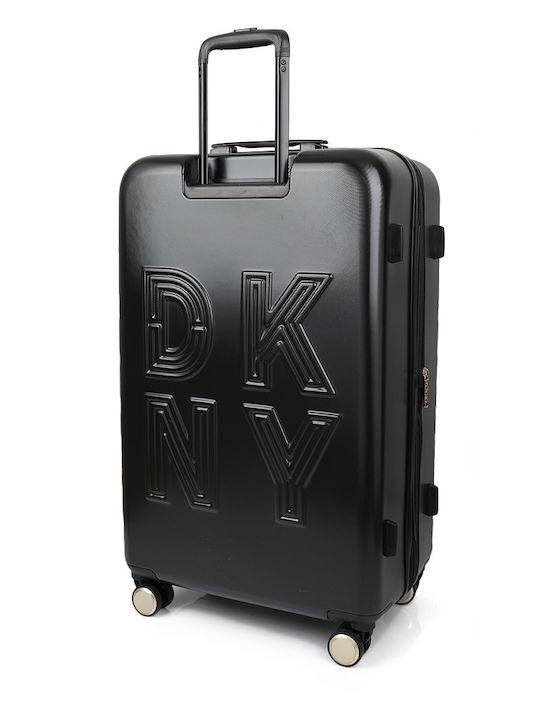 DKNY Μεγάλη Βαλίτσα Ταξιδίου Σκληρή Μαυρο με 4 Ρόδες