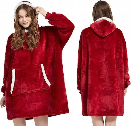 Κουβέρτα Fleece με Μανίκια 78x85εκ. Κόκκινη
