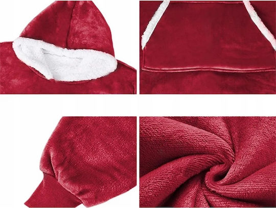 Κουβέρτα Fleece με Μανίκια 78x85εκ. Κόκκινη