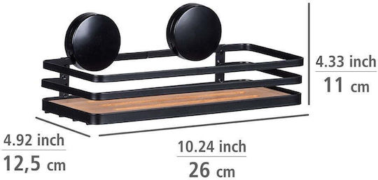 Wenko Стенен Метален Рафтове За Баня 12.5x26.5x11см Черен