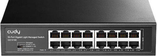 Cudy GS1016E Gestionat L2 Switch cu 16 Porturi Gigabit (1Gbps) Ethernet