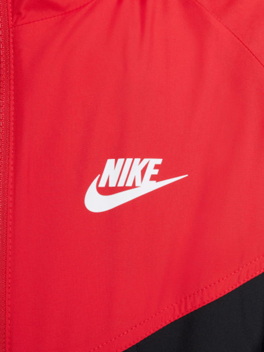 Kinder Sportjacke Winddicht mit Kapuze Rot