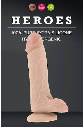 Heroes Realistic Dildo With Suction Cup Flesh 21cm