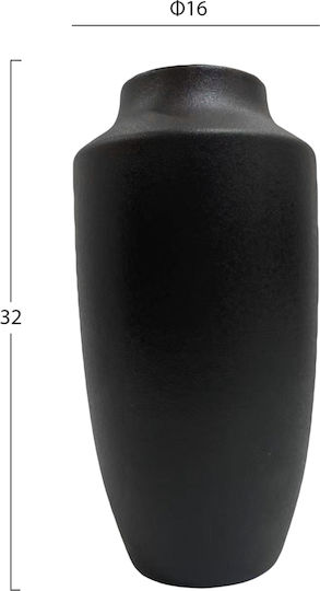 HomeMarkt Vază Decorativă Ceramică Galad Negru 16x16x32cm 1buc