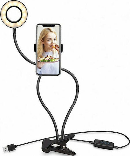XO BGD001 Ringlicht 9cm mit Desktop Ständer und Handyhalter