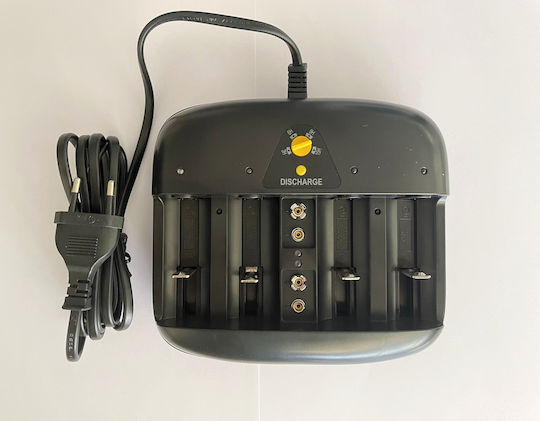 Minwa Φορτιστής 4 Μπαταριών Ni-Cd/Ni-MH Μεγέθους AA/AAA/9V/D