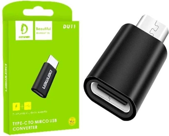 Denmen Μετατροπέας USB-C / micro USB male σε micro USB female 1τμχ 031296