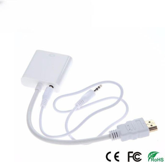 Anga Μετατροπέας HDMI male σε VGA female Λευκό (552-154)