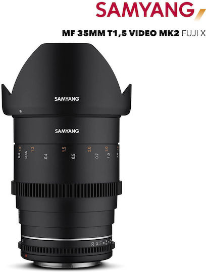 Samyang Full Frame Camera Lens 35mm T1.5 VDSLR MK2 Cine Fixed for Fujifilm X Mount Black