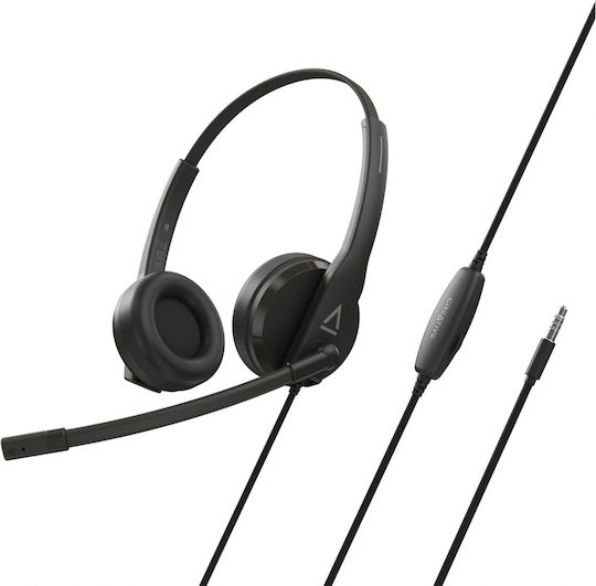 Creative HS-230 Auf dem Ohr Multimedia-Headsets mit Mikrofon und Verbindung 3,5 mm Klinke / USB-A in Schwarz Farbe