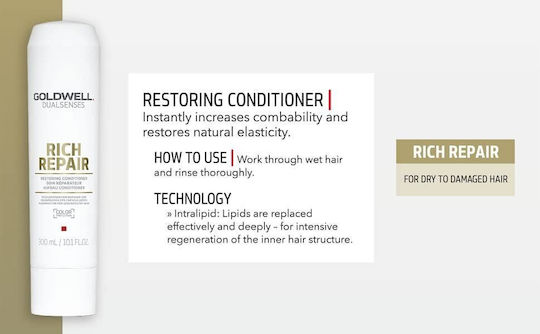 Goldwell Dualsenses Rich Conditioner Wiederaufbau/Pflege für Beschädigt Haare 200ml