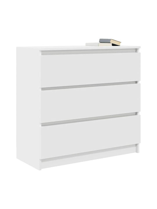 Wooden Chest of Drawers White 80x35x80cm