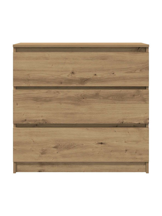 Wooden Chest of Drawers Coffee 80x35x80cm