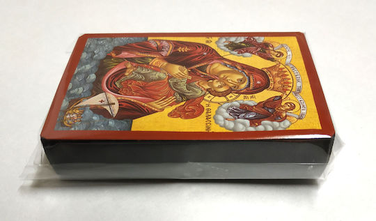 Jungfrau Maria Christus Glykophilousa Die Seefahrerin "Flache Ikone Kategorie Papier Tal Nr. 00 Dimension 6,5cm X 9,5cm" Holz MDF Ikone S&k Byzantinische Ikonen