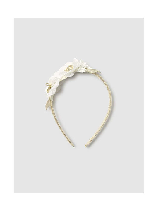 Mayoral Beige Kids Headband with Flower