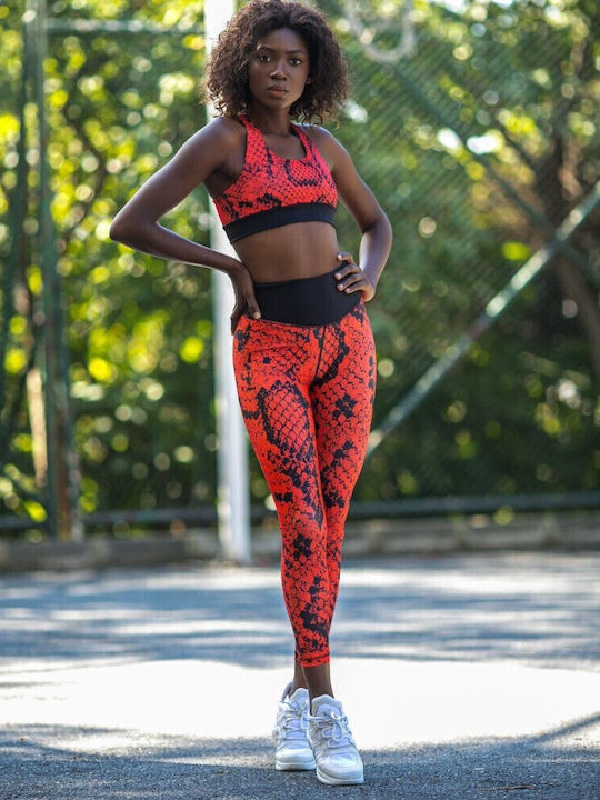 Frauen Leggings Hochgeschnitten Rot