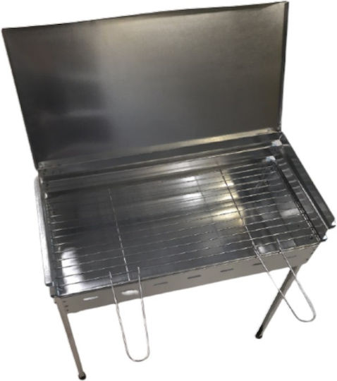 Galvanized Charcoal Grill with Lid 60cmx30cm