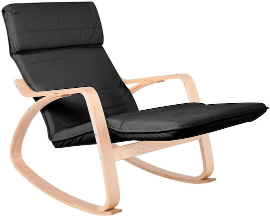 Κουνιστή με Υποπόδιο Hamilton 67x105x90cm Μαύρο