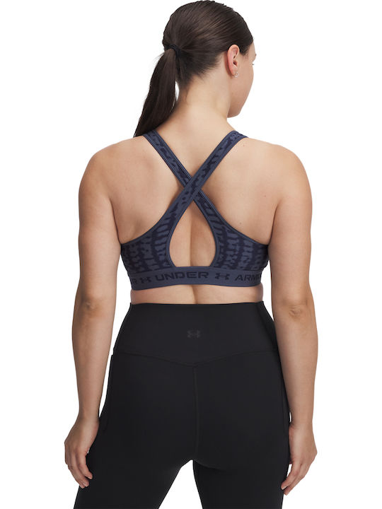 Under Armour Crossback Mid Print Women's Bra without Padding Purple Under Armour Crossback Mid Print Women's Bra without Padding Purple