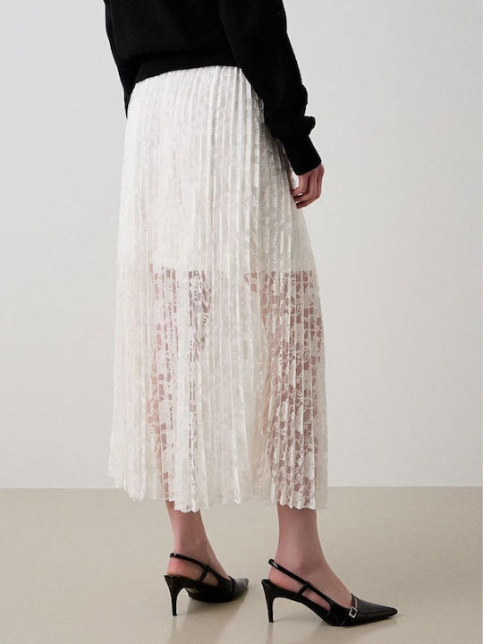 Midi Fustă Off White