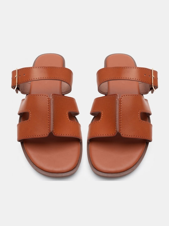Women's Flat Sandals in Brown Color