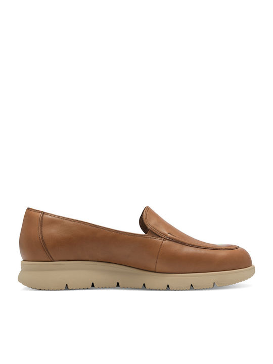 Leather Women's Moccasins in Brown Color