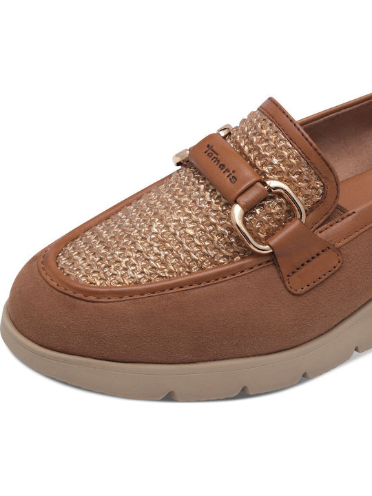 Δερμάτινα Γυναικεία Loafers σε Ταμπά Χρώμα
