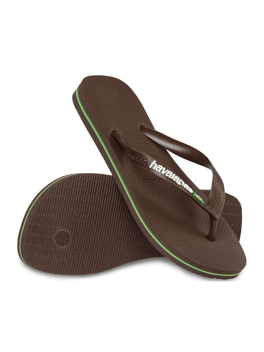 Brasil Logo Men's Flip Flops Brown